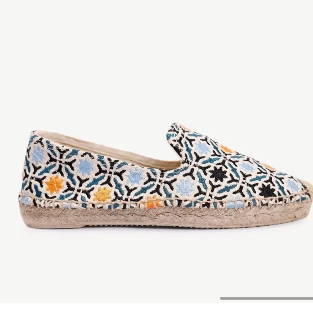 Yargici espadrilles canvas colorful slip ons sz 41/10 EUC no wear